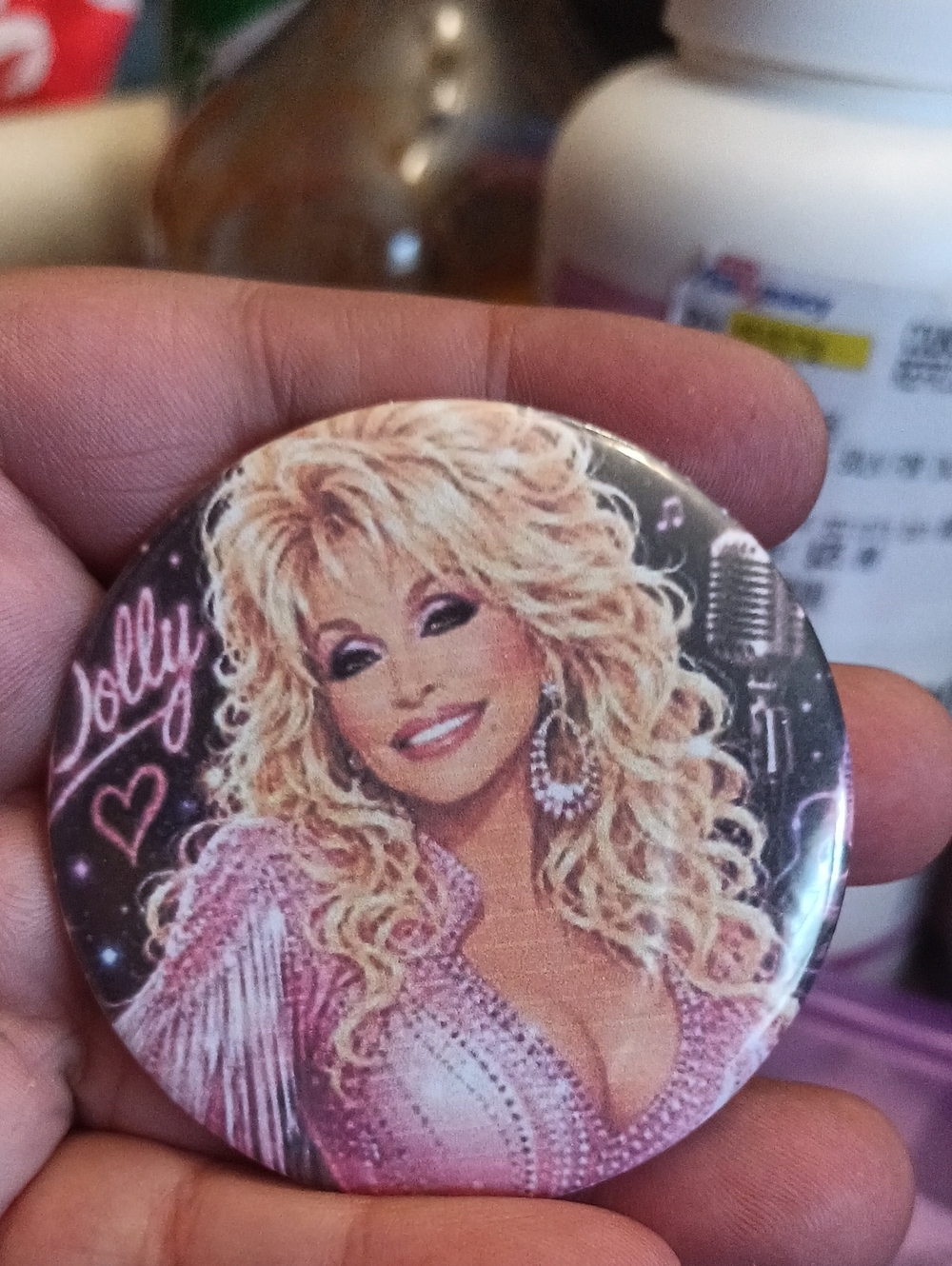 Pink Glam Accessory Button Pin - Picture 1 of 1